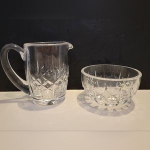 Waterford Crystal ARAGLIN 4" Creamer & 2.25" Open Sugar Discontinued